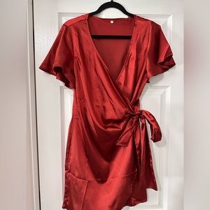 Satin Wrap Dress